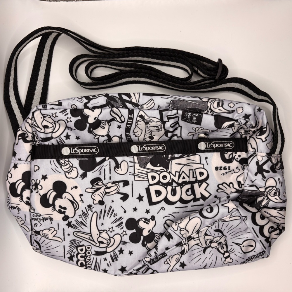 LeSportsac Black and White Disney Crossbody Bag
